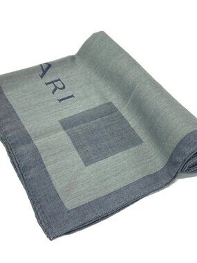 BVLGARI Gray Navy Wool Silk Scarf